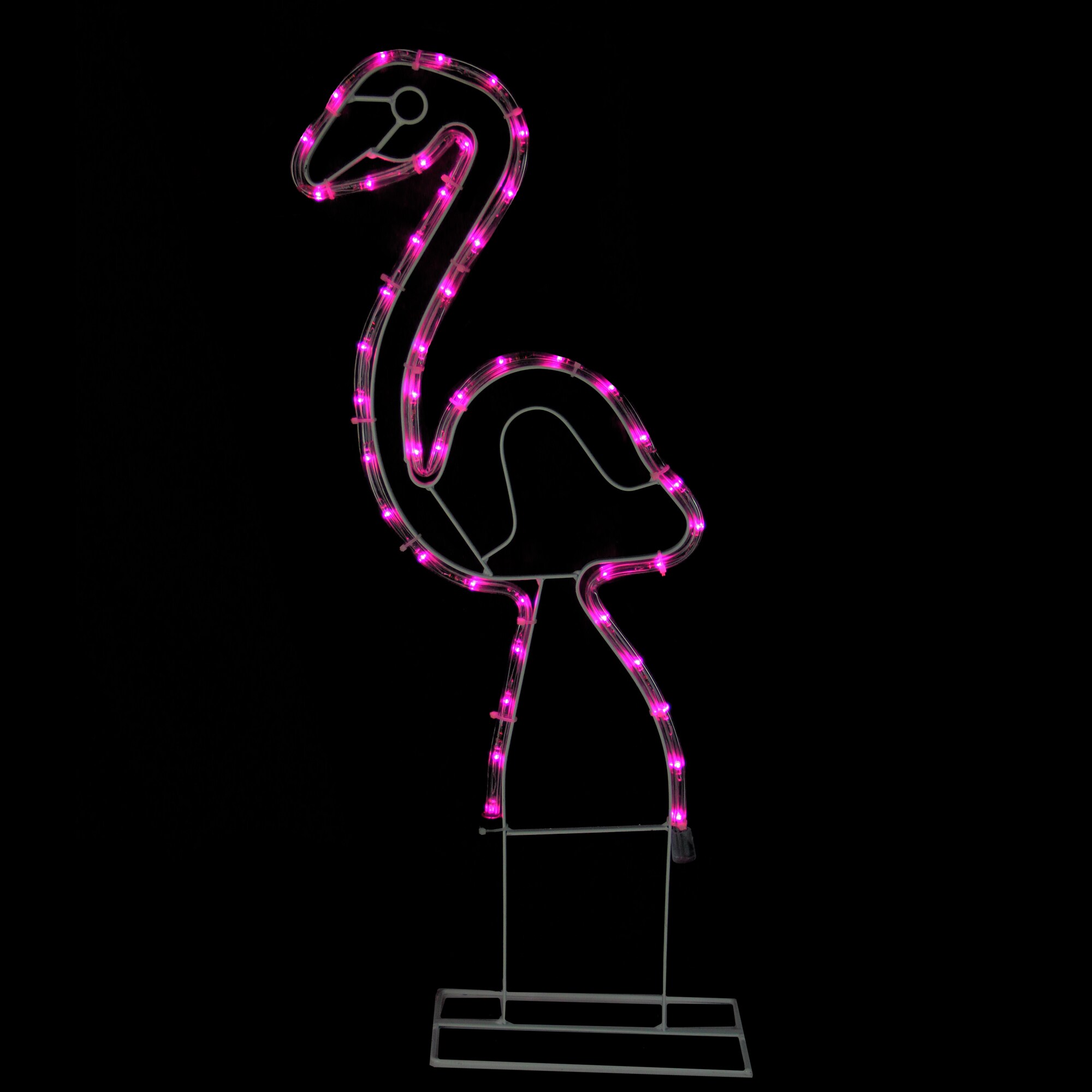Northlight 27.5 Standing Hot Pink Feathered Flamingo with Head Down Decoration 