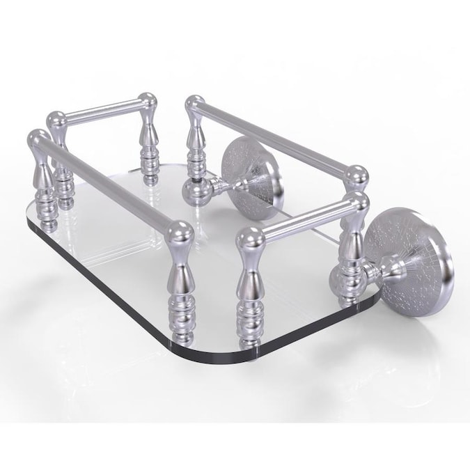 Allied Brass Monte Carlo Satin Chrome Wall Mount Towel Rack In The Towel Racks Department At Lowes Com