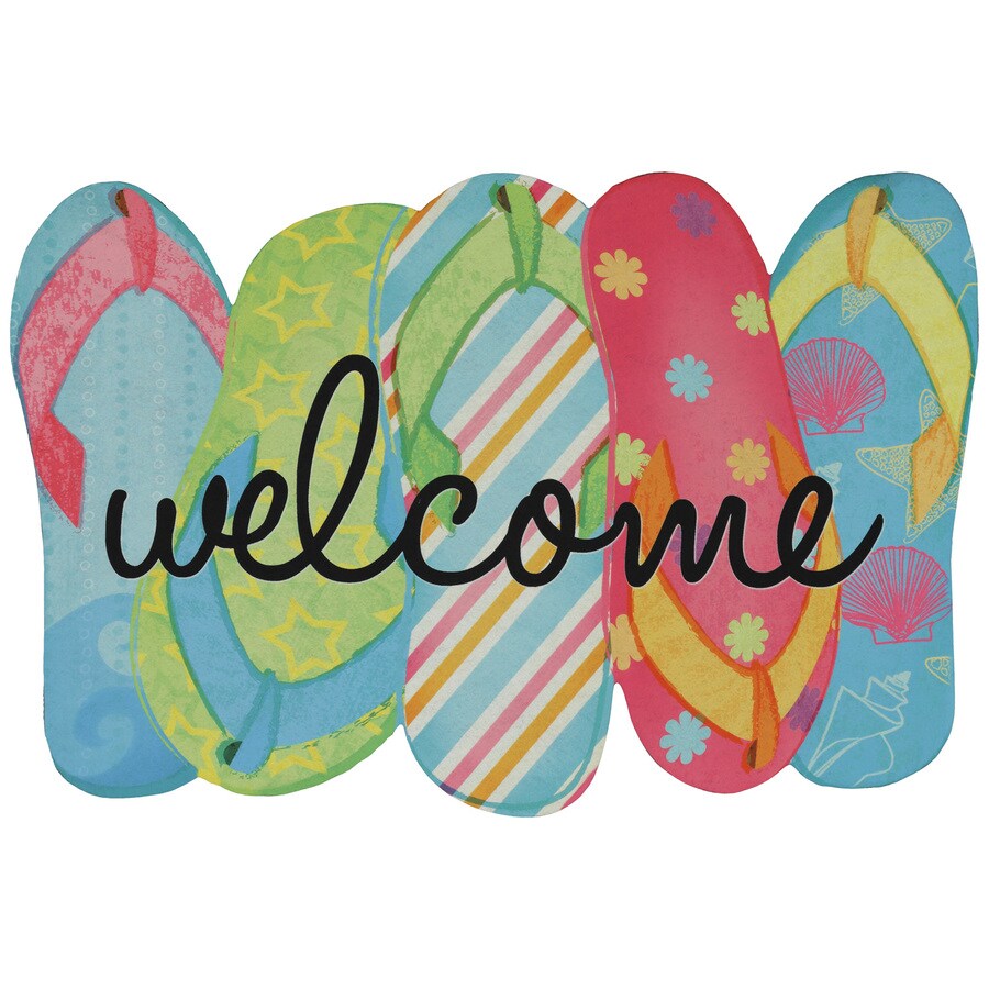 Mohawk Home Beach Party Flipflop Rectangular Door Mat