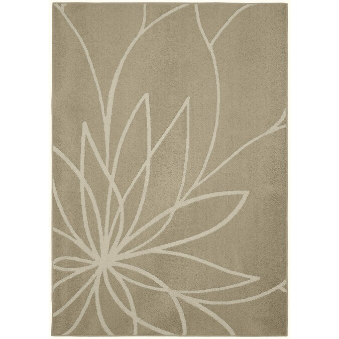 Garland Grand Floral 8 X 10 Tan Ivory Indoor Floral Botanical Area Rug In The Rugs Department At Lowes Com