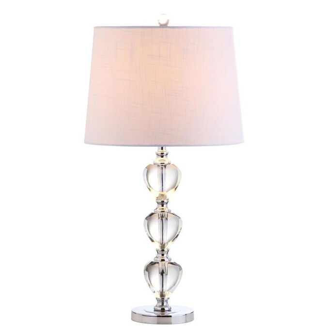 Jonathan Y French Country 27 In Chrome Rotary Socket Table Lamp With Linen Shade In The Table Lamps Department At Lowes Com