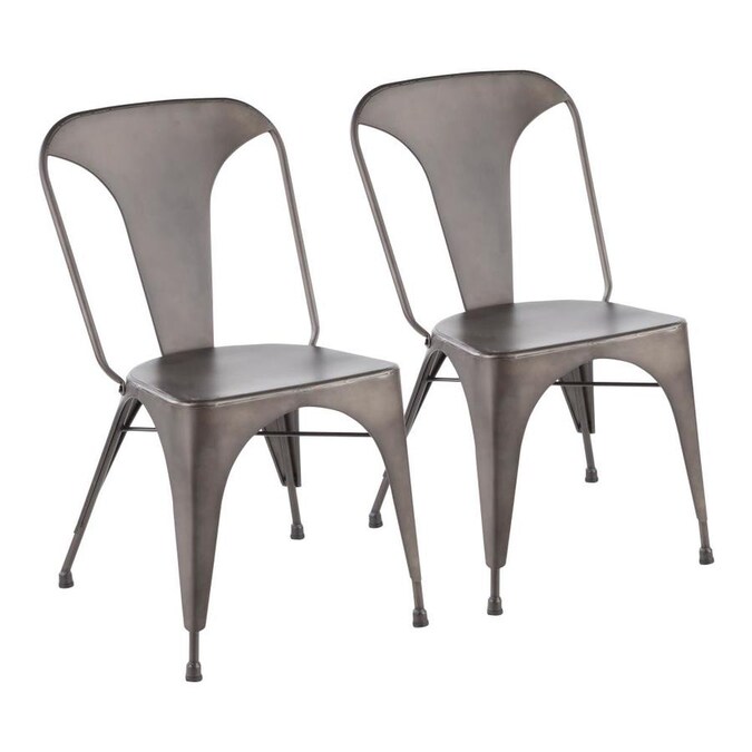 Lumisource Set Of 2 Austin Dining Side Chair Metal Frame In The Dining Chairs Department At Lowes Com