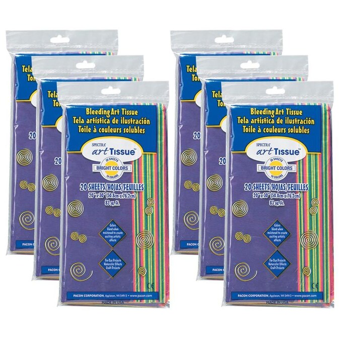 Spectra Deluxe Bleeding Art Tissue 10 Color Bright Assortment 20 In X 30 In 20 Sheets Per Pack 6 Packs In The Tissue Paper Department At Lowes Com