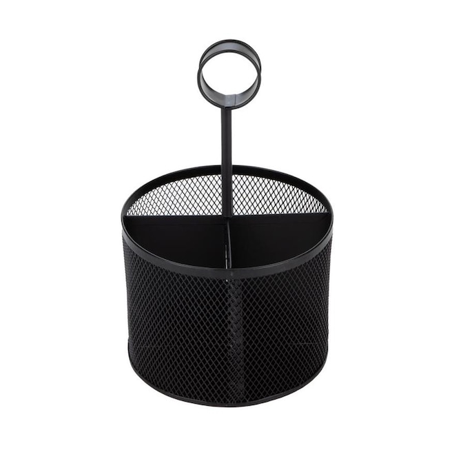 Mind Reader Mind Reader 4 Section Round Steel Mesh Utensil Holder With Handle Supply Sorter Utensil Organizer For Flatware Paintbrushes Crafting Supplies Black In The Kitchen Utensil Holders Department At Lowes Com