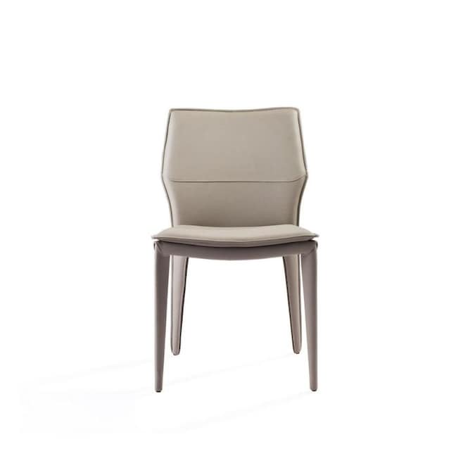 Homeroots Gray Faux Leather Metal Dining Chair In The Dining Chairs Department At Lowes Com