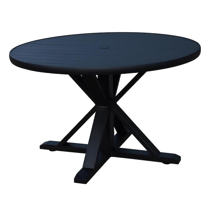 Courtyard Casual Santorini Black 48 In Round Dining Table The Patio Tables Department At Com Round Dining Table In The Patio Tables, Santorini Patio Furniture