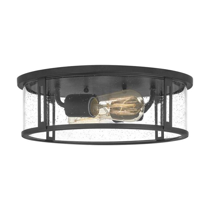 Quoizel Harbor 12 91 In Matte Black Transitional Incandescent Flush Mount Light In The Flush Mount Lighting Department At Lowes Com