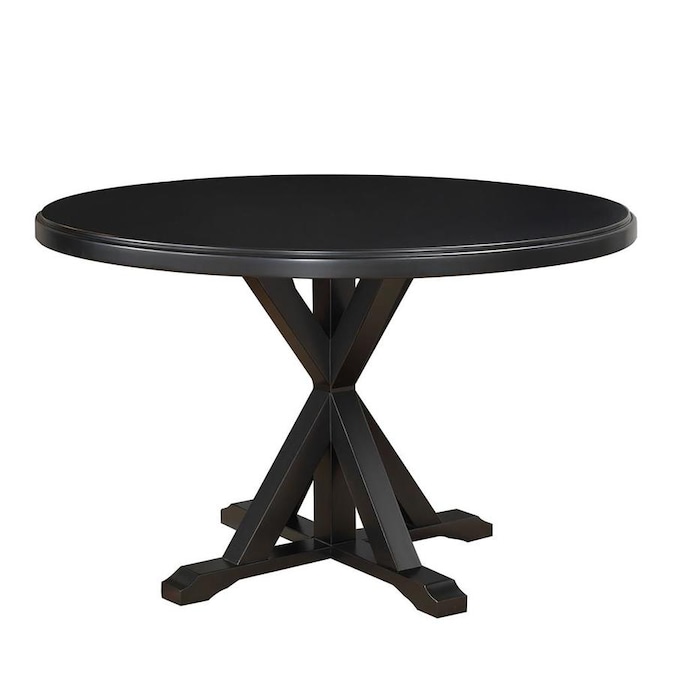Carolina Cottage Monet Antique Black Round Dining Table Wood With Black Wood Base In The Dining Tables Department At Lowes Com