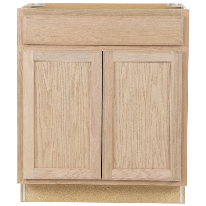 Project Source 30 In W X 35 In H X 23 75 In D Natural Unfinished Door And Drawer Base Stock Cabinet In The Stock Kitchen Cabinets Department At Lowes Com