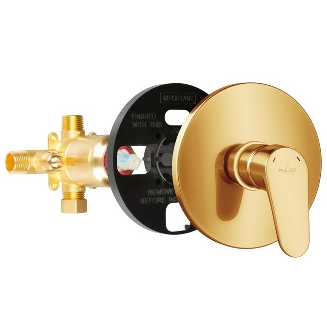 Pulse Pulse Showerspas Tru Temp Pressure Balance Valve With Brushed Gold Trim Kit In The Tub Shower Valves Department At Lowes Com