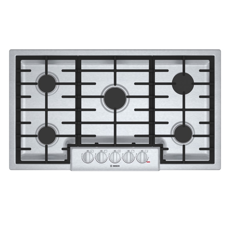 Bosch 800 36 In 5 Burner Stainless Steel Gas Cooktop Co At