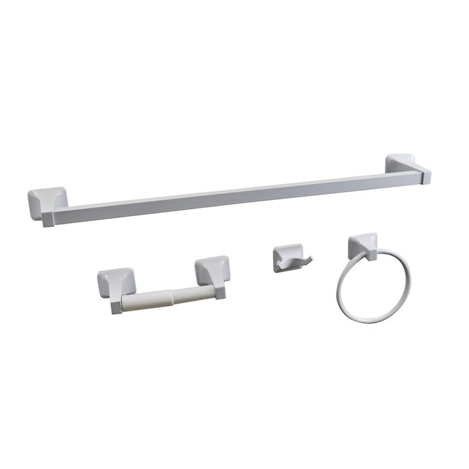 Project Source 4 Piece Seton White Decorative Bathroom Hardware Set In The Decorative Bathroom Hardware Sets Department At Lowes Com