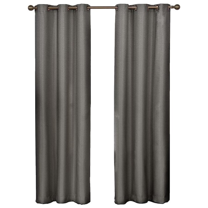Eclipse 63 In Smoke Polyester Blackout Grommet Single Curtain Panel In The Curtains Drapes Department At Lowes Com