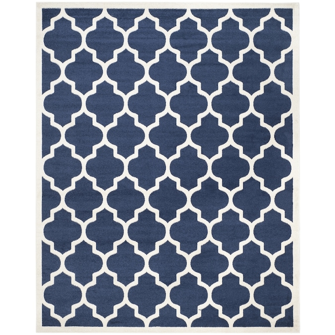Safavieh Amherst Barret 10 X 14 Navy Beige Indoor Outdoor Trellis Farmhouse Cottage Area Rug In The Rugs Department At Lowes Com