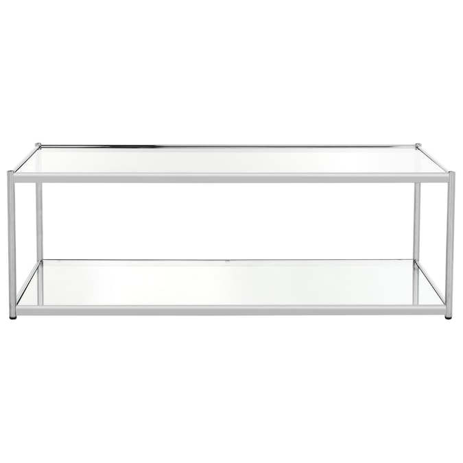 Safavieh Zola Chrome Glass Coffee Table In The Coffee Tables Department At Lowes Com