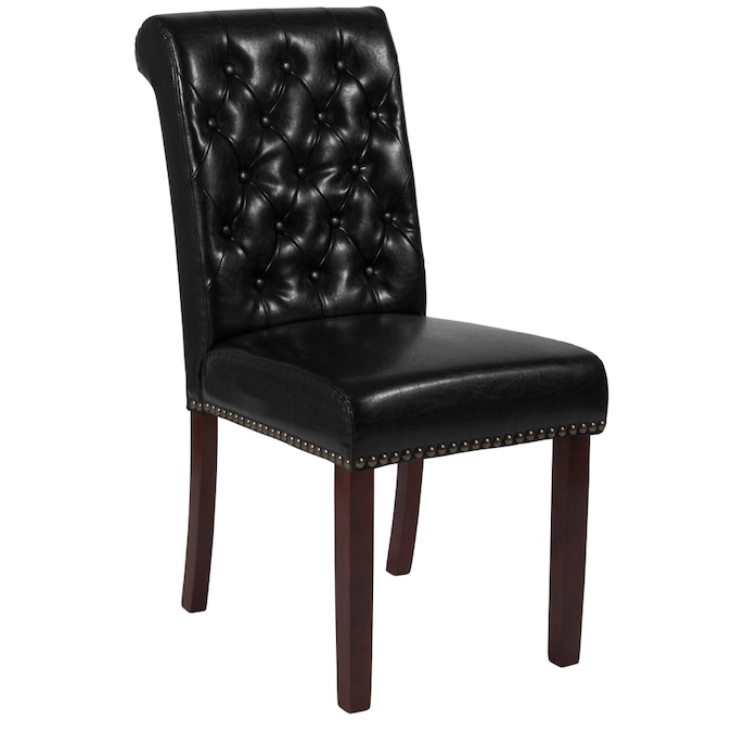 Flash Furniture Contemporary Modern Faux Leather Dining Side Chair Wood Frame In The Dining Chairs Department At Lowes Com