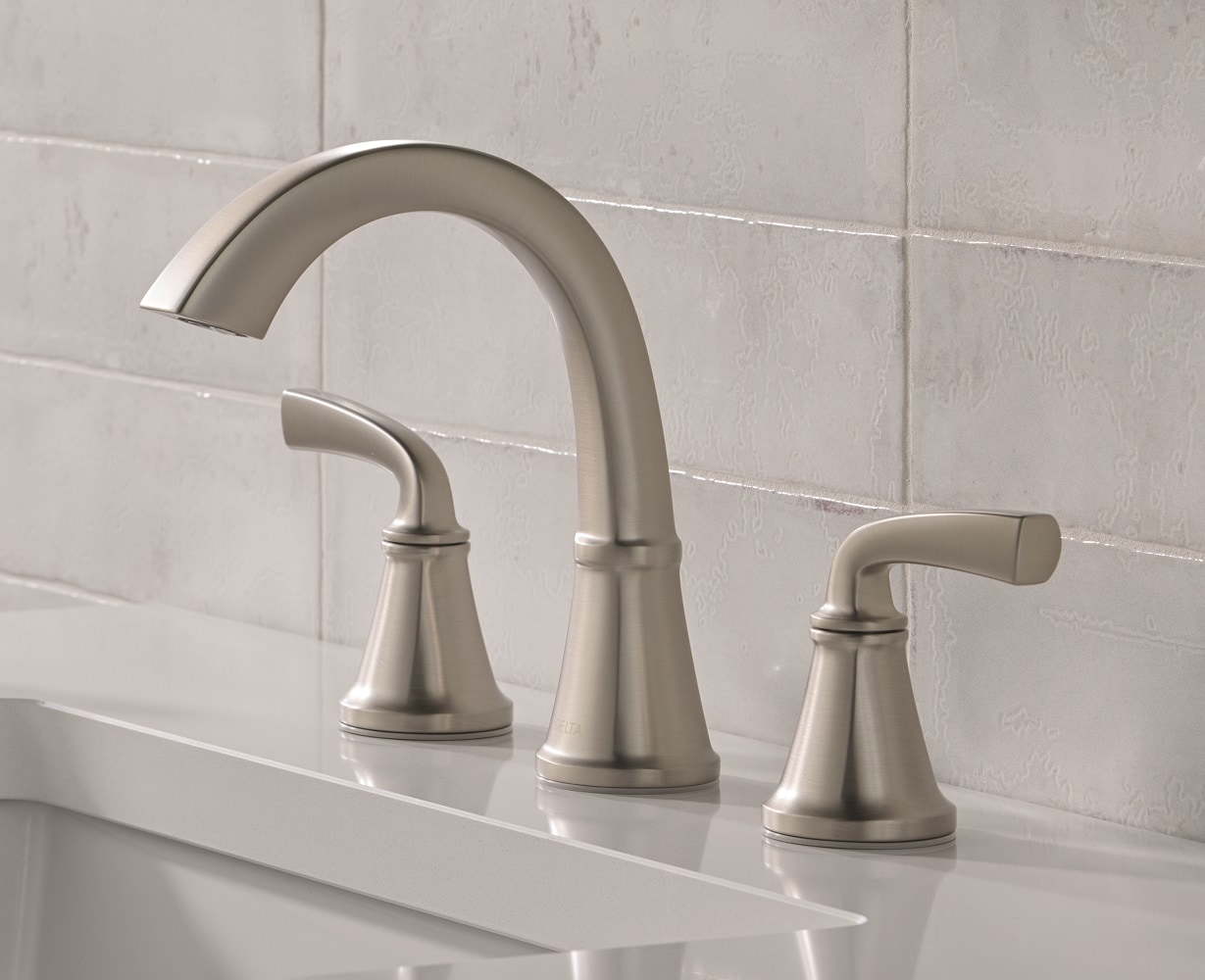 KOHLER Desette Brushed Nickel 2-handle Widespread WaterSense Mid-arc Bathroom Si shops