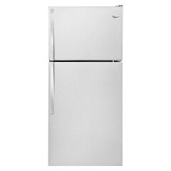 Whirlpool 18.2 cu ft Top Freezer Refrigerator 30 in Freestanding Gas Range 4pc Stainless Steel Suite