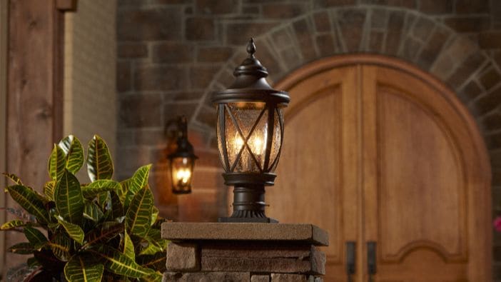 WALL SCONCE LIGHT FIXTURE LAMP OUTDOOR BRICK COLUMN LIGHTING CAST ALUMINUM GATE 