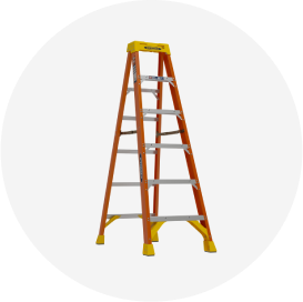 A Werner 6-foot fiberglass step ladder.