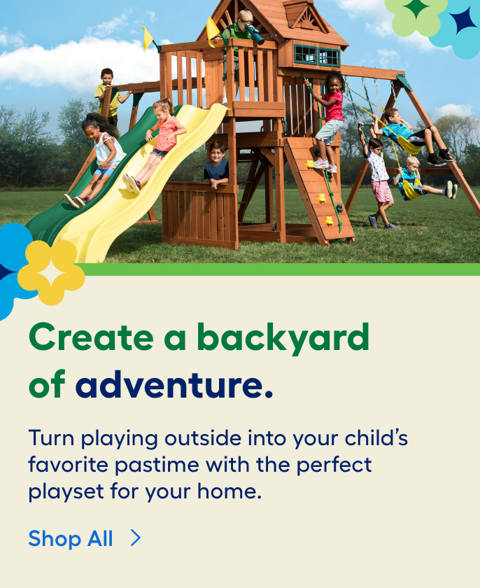 6 in 1 Swing Set Backyard Playground Slide Fun Playset Outdoor Toddler Kids US 