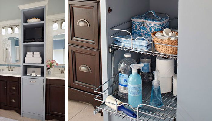 DIY Bathroom Storage Tower