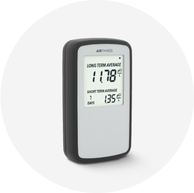 A rectangular radon detector.