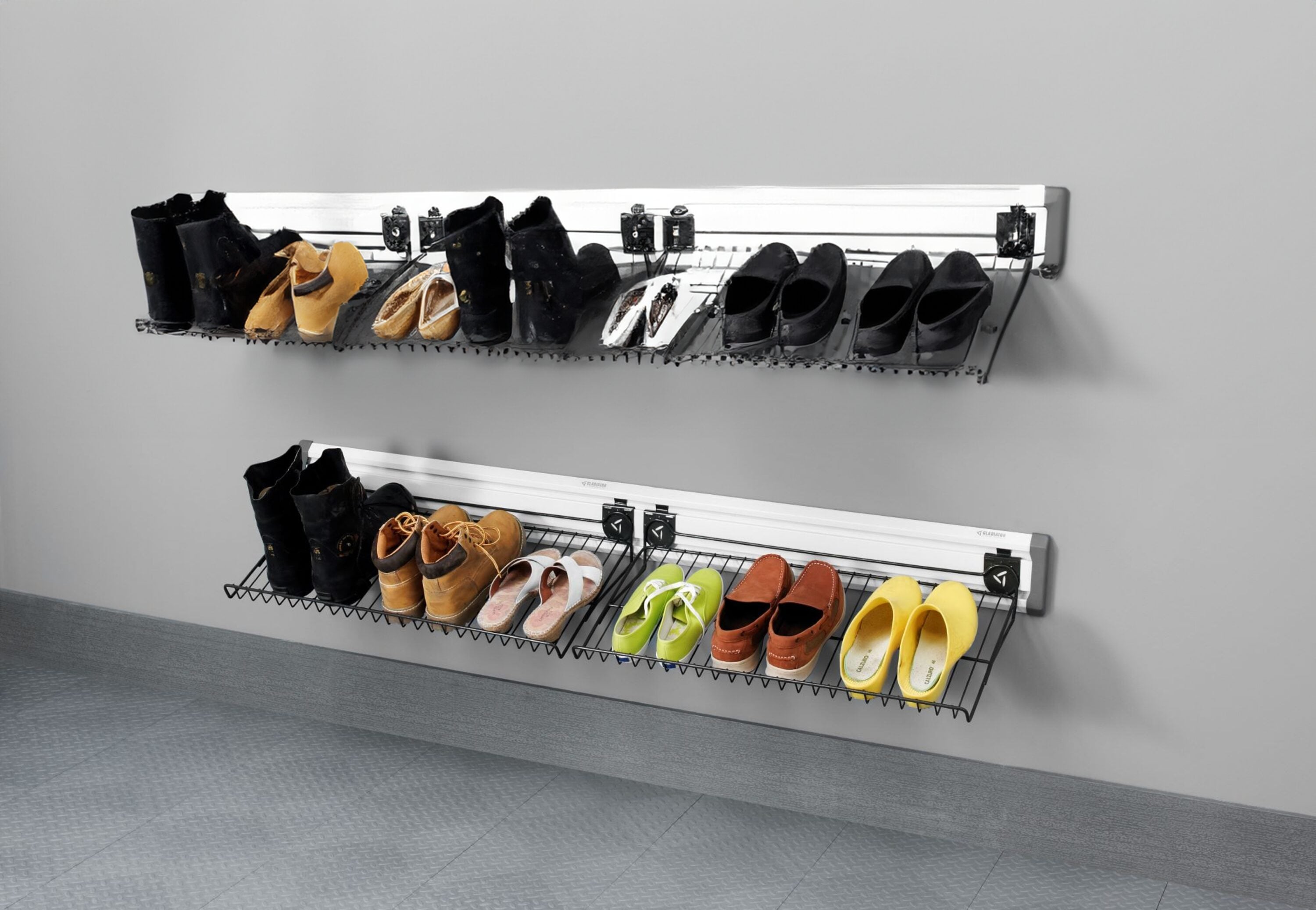 Shoe garage storage top