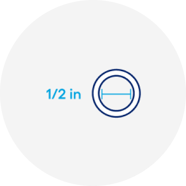 1/2 inch.