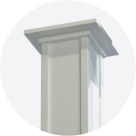 A white wood porch column.
