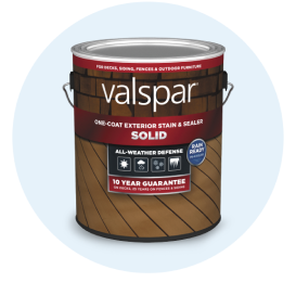 A brown gallon can of Valspar deck stain.