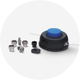 Single trimmer head and various pieces of hardware.