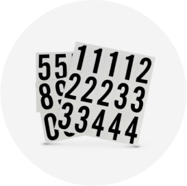 A set of self-adhesive numbers.