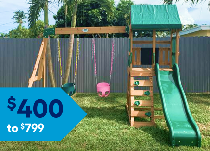 Swing sets and playsets that cost $400 to $799.