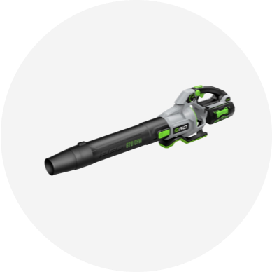 A gray, green and black EGO cordless leaf blower.