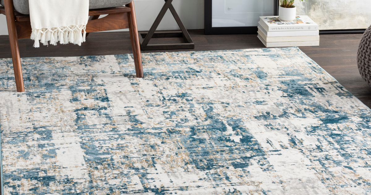 Extra Large Grey Rug Modern Design Abstract Pattern Short Pile Bedroom Floor Mat 