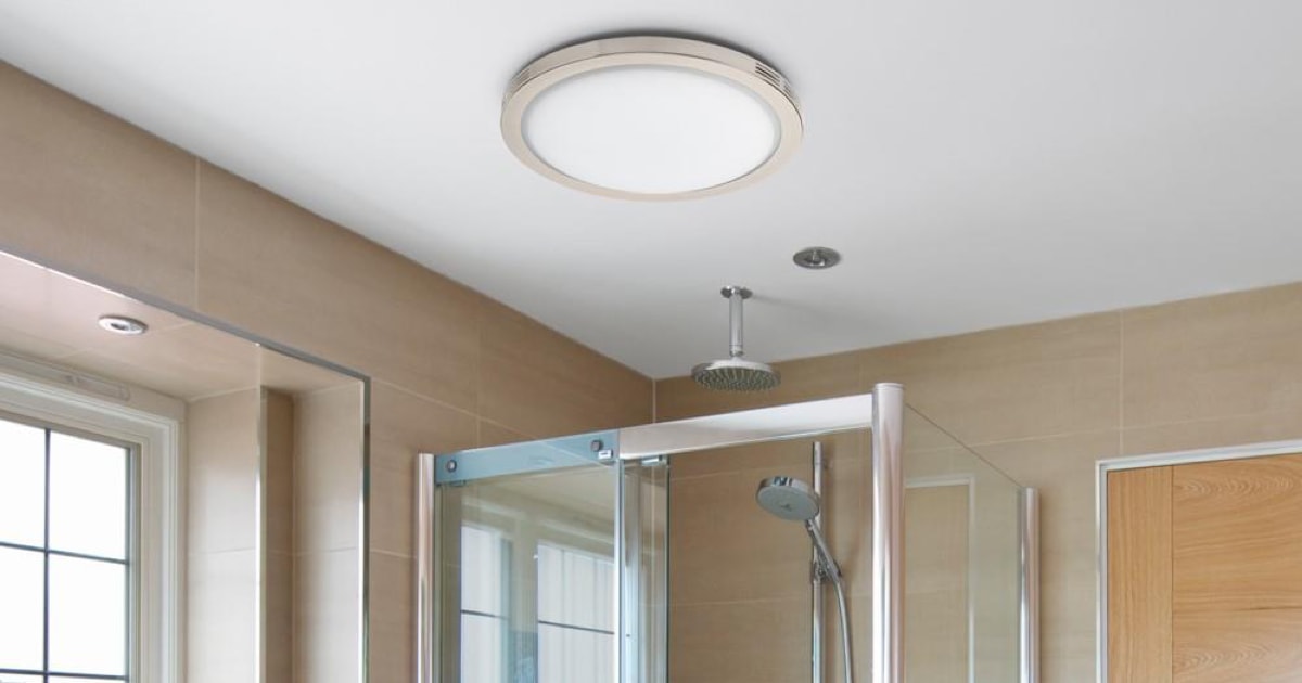 Bathroom extractor fan with light chrome