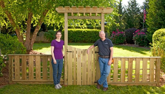 Garden Gate With Arbor And Fence, Wooden Arbor With Gate Kit