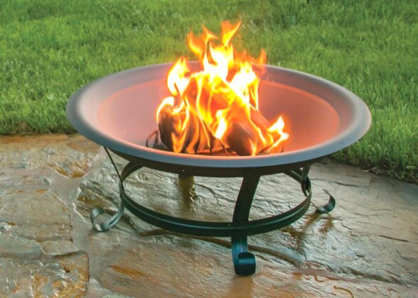 Outdoor Fire Pit Bowl Tulsa Rust Steel Patio Garden Fireplace Bowl Stove Heater
