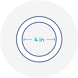 An icon of a pipe that’s 4 inches in diameter.