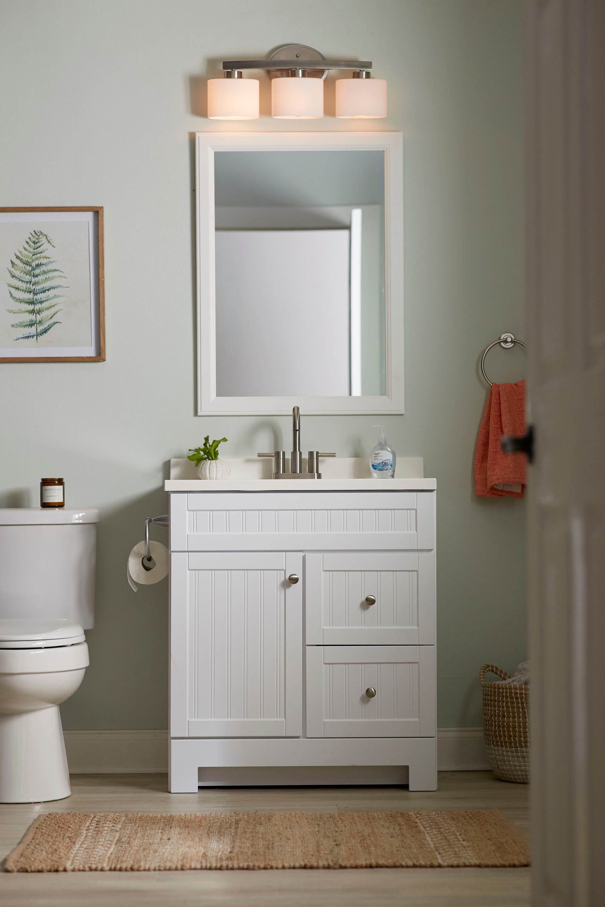 Style Selections   Ellenbee White 30-in Vanity and Faucet Bundle