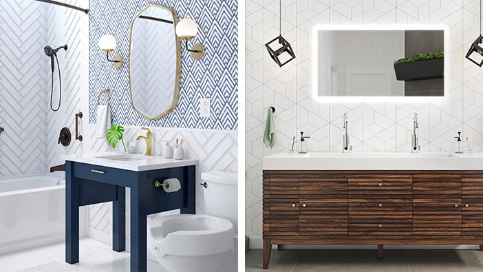 Bathroom Vanity Ideas For Remodeling, Black And White Single Bathroom Vanity Ideas