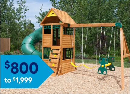 Swing sets and playsets that cost $800 to $1,999.