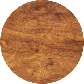 A round brown woodgrain swatch.