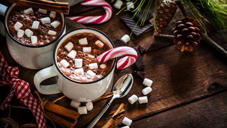 Ideas for setting up a holiday hot chocolate bar.