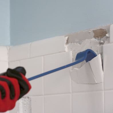 How To Prep And Install Diy Bathroom Shower Tile Lowe S - How To Remove Tiles From Bathroom Walls