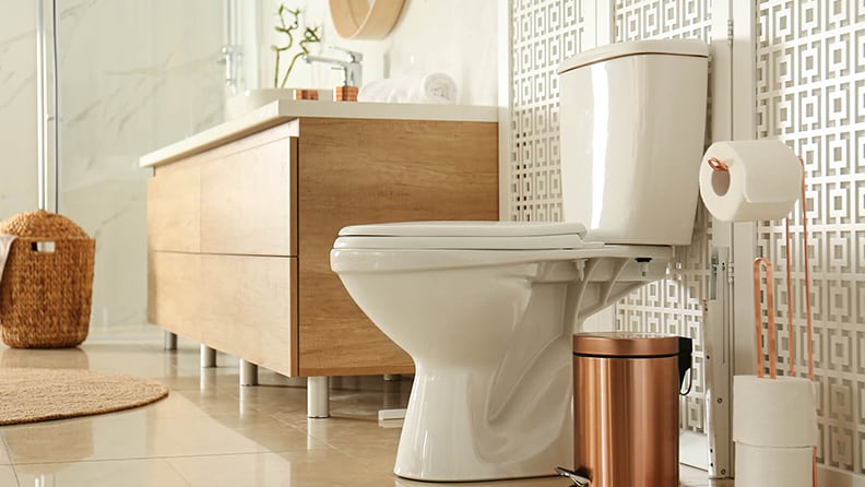 Toilet Brush Set - Toilet Bowl Set In Bronze - Toilet Cleaning