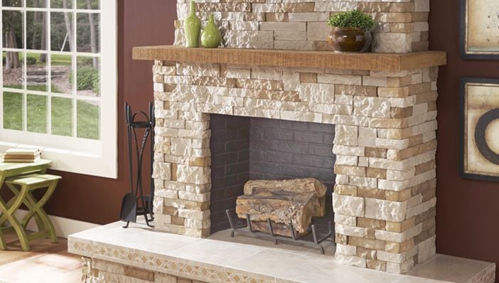 How To Install Stacked Stone Veneer On Fireplace I Am Chris 0094