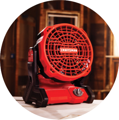 A blue blower fan.