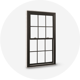 A black-framed window.